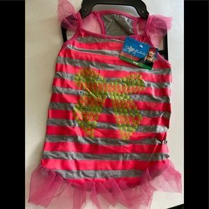- Doggy’s rock on pink dress w/ruffles L